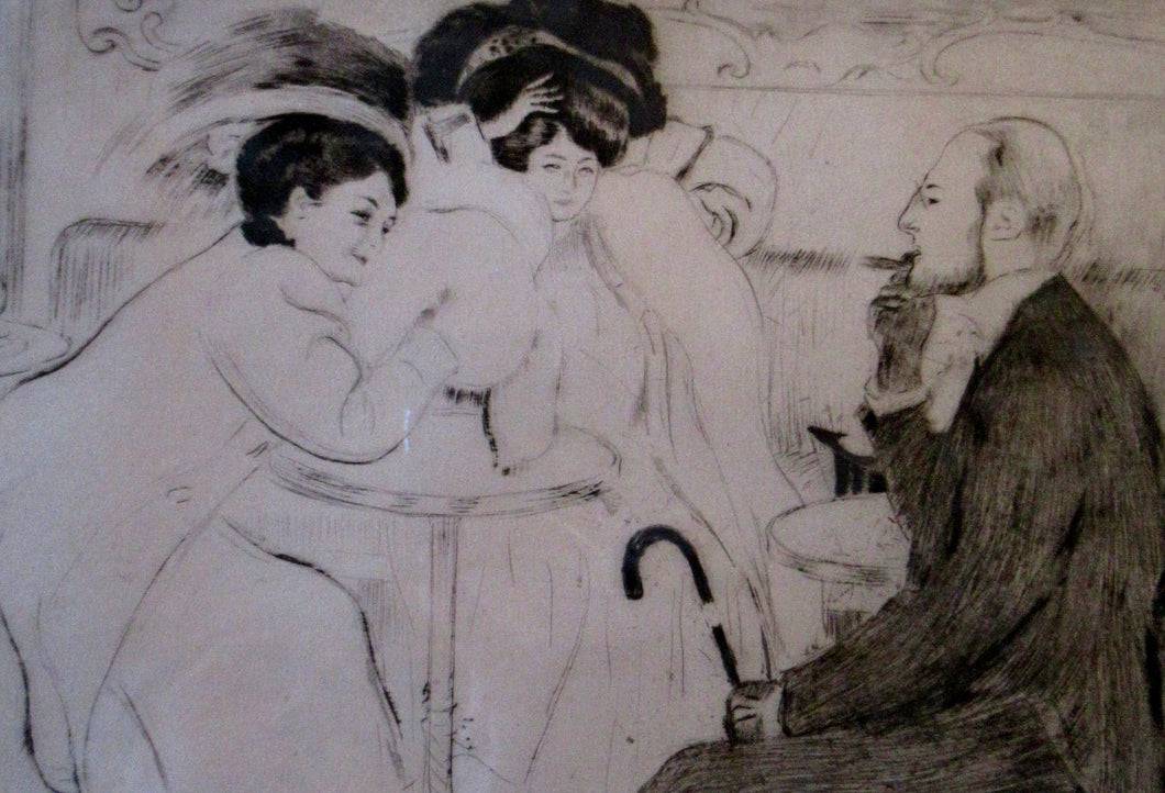 Louis Legrand (1863 - 1951). French Belle Epoque Etching: Soireux (Evening Entertainment).  Pencil Signed
