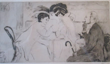 Load image into Gallery viewer, Louis Legrand (1863 - 1951). French Belle Epoque Etching: Soireux (Evening Entertainment).  Pencil Signed
