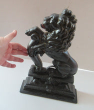 Load image into Gallery viewer, Antique Victorian Cast Iron Lion Rampant Door Stop
