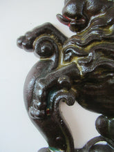 Load image into Gallery viewer, Antique Victorian Cast Iron Lion Rampant Door Stop
