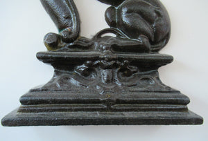 Antique Victorian Cast Iron Lion Rampant Door Stop