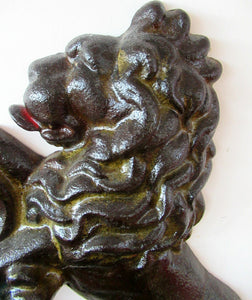 Antique Victorian Cast Iron Lion Rampant Door Stop