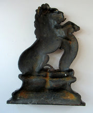 Load image into Gallery viewer, Antique Victorian Cast Iron Lion Rampant Door Stop
