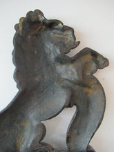 Load image into Gallery viewer, Antique Victorian Cast Iron Lion Rampant Door Stop
