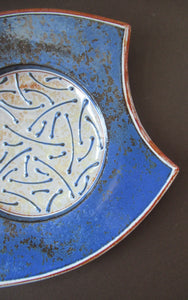 1980s Studio Pottery Wall Hanging Shallow Dish by Morgen Hall