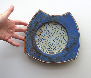 1980s Studio Pottery Wall Hanging Shallow Dish by Morgen Hall