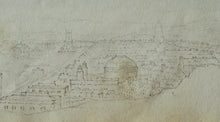 Load image into Gallery viewer, Early 19th Century Panorama of Edinburgh from Calton Hill Pen and Ink Drawing
