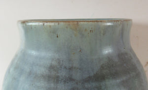 1940s UPCHURCH Large British Studio Art Pottery Vase in Attractive Grey-Blue Tones