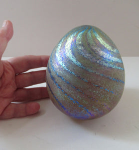 Norman Stuart Clarke Studio Glass Egg Shape Paperweight Vintage