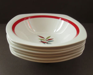 1950s MIDWINTER Set of SIX Pudding Bowls. Collectable HAWAII PATTERN