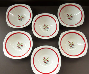 1950s MIDWINTER Set of SIX Pudding Bowls. Collectable HAWAII PATTERN