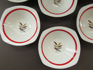 1950s MIDWINTER Set of SIX Shallow Dessert Bowls. Collectable HAWAII PATTERN
