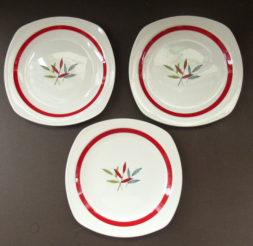 1950s MIDWINTER Three Side Plates. Collectable HAWAII PATTERN. 7 1/2 inches