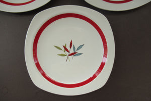 1950s MIDWINTER Set of SIX Dessert Plates. Collectable HAWAII PATTERN. 8 1/2 inches