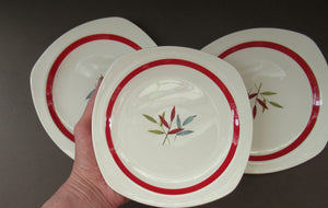 1950s MIDWINTER Three Side Plates. Collectable HAWAII PATTERN. 7 1/2 inches