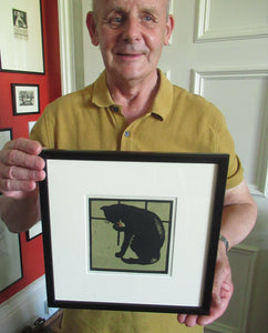 Listed Artist. WILLIAM NICHOLSON (1872 - 1949). FRAMED Original Lithograph from the Square Book of Animals: The Un-Common Cat (1900)