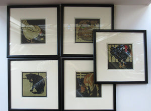 Listed Artist. WILLIAM NICHOLSON (1872 - 1949). FRAMED Original Lithograph from the Square Book of Animals: Cock O'The North (1900)