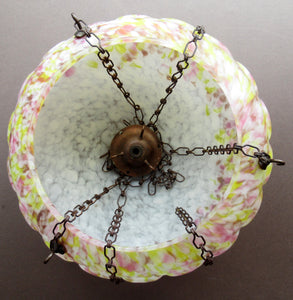1930s Art Deco Hanging Glass Lamp Shade Flycatcher Plaffonier