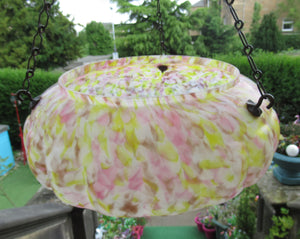 1930s Art Deco Hanging Glass Lamp Shade Flycatcher Plaffonier