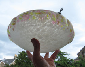 1930s Art Deco Hanging Glass Lamp Shade Flycatcher Plaffonier