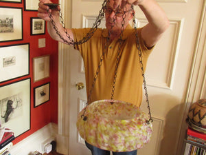 1930s Art Deco Hanging Glass Lamp Shade Flycatcher Plaffonier