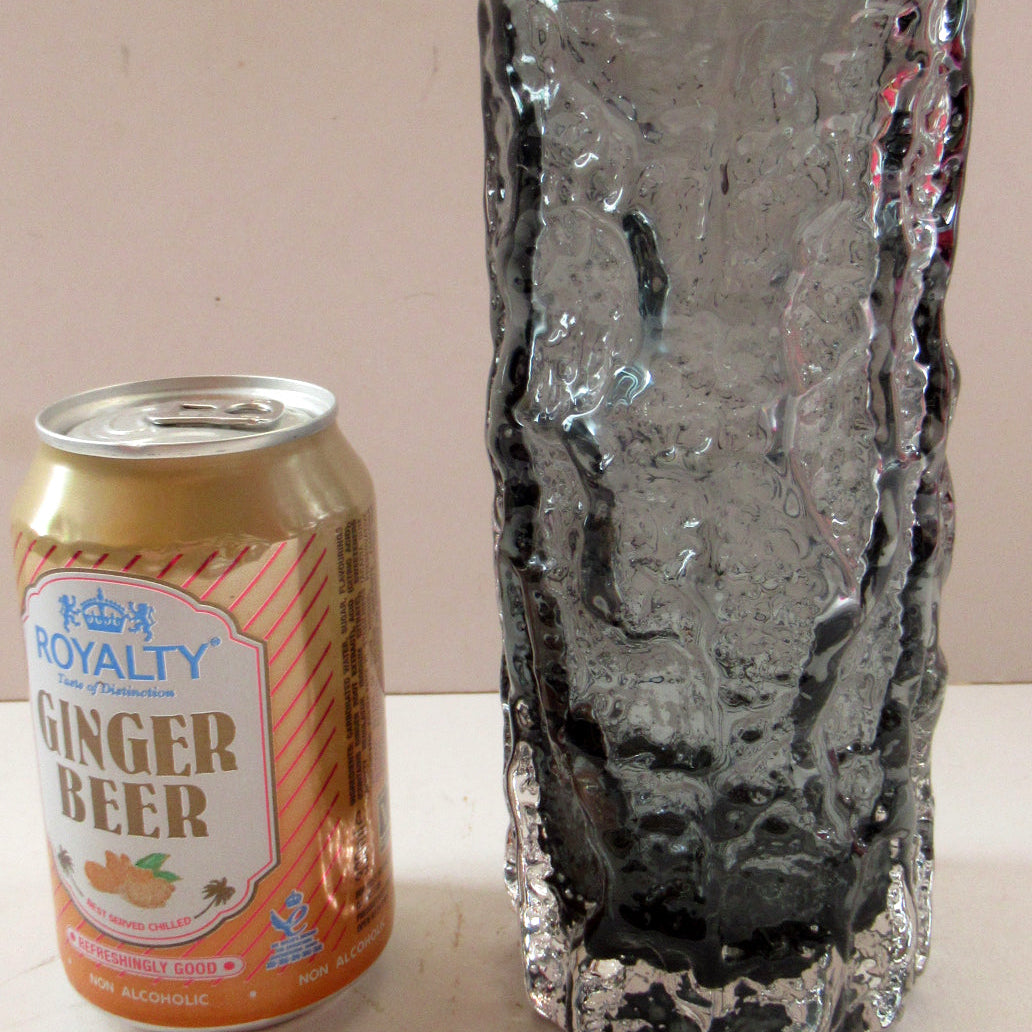 1960s Whitefriars Pewter Bark Vase