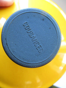 Vintage French Yellow Enamel Bean Pot by Cousances