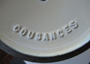 Vintage French Yellow Enamel Bean Pot by Cousances