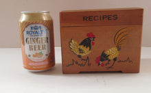 Load image into Gallery viewer, 1950s Wooden Card Box for Recipes Rooster Design
