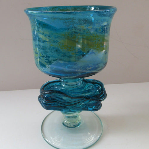 Vintage Mdina Goblet or Chalice with Gathered Inclusion on the Stem