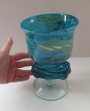Load image into Gallery viewer, Vintage Mdina Goblet or Chalice with Gathered Inclusion on the Stem

