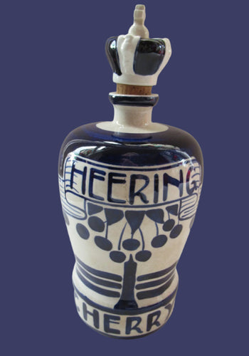 Antique Royal Copenhagen Ceramic Cherry Brandy Advertising Bottle