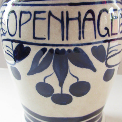 Antique Royal Copenhagen Ceramic Cherry Brandy Advertising Bottle