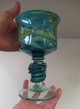 Load image into Gallery viewer, Vintage Mdina Goblet or Chalice with Gathered Inclusion on the Stem
