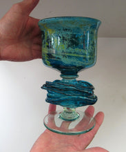 Load image into Gallery viewer, Vintage Mdina Goblet or Chalice with Gathered Inclusion on the Stem
