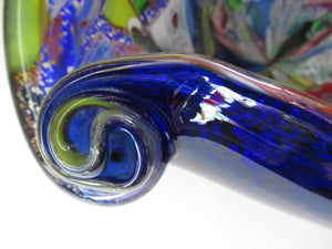LARGE 1950s Murano Glass Bowl Italian AVEM Latticino Canes