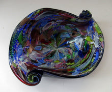 Load image into Gallery viewer, LARGE 1950s Murano Glass Bowl Italian AVEM Latticino Canes
