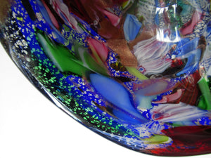 LARGE 1950s Murano Glass Bowl Italian AVEM Latticino Canes