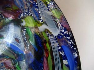 LARGE 1950s Murano Glass Bowl Italian AVEM Latticino Canes