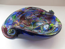 Load image into Gallery viewer, LARGE 1950s Murano Glass Bowl Italian AVEM Latticino Canes
