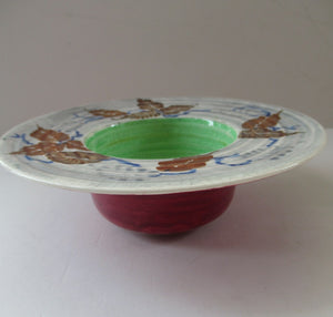 1930s Richard Amour Posy Dish with Painted Autumn Leaves