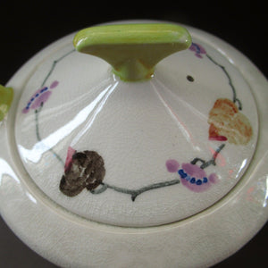 1920s Complete Mak Merry Makmerry Coffee Set. Yellow Ground with Fruit and Berries Pattern