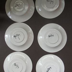 1920s Complete Mak Merry Makmerry Coffee Set. Yellow Ground with Fruit and Berries Pattern