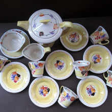 Load image into Gallery viewer, 1920s Complete Mak Merry Makmerry Coffee Set. Yellow Ground with Fruit and Berries Pattern
