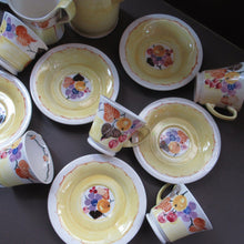Load image into Gallery viewer, 1920s Complete Mak Merry Makmerry Coffee Set. Yellow Ground with Fruit and Berries Pattern
