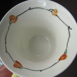 1920s Complete Mak Merry Makmerry Coffee Set. Yellow Ground with Fruit and Berries Pattern