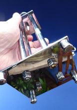 Load image into Gallery viewer, Pair of Vintage Art Deco Style Chrome Candlesticks on Brass
