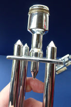 Load image into Gallery viewer, Pair of Vintage Art Deco Style Chrome Candlesticks on Brass
