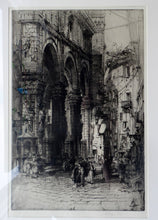 Load image into Gallery viewer, ANTIQUE PRINT. Original 1912 Etching by Hedley FITTON. Entitled: Casino di Nobile, Siena. Framed &amp; Pencil Signed
