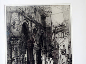 Original 1912 Etching by Hedley Fitton. Casino di Nobile, Siena